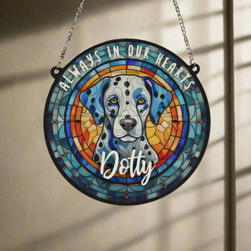 Dalmatian Memorial Stained Glass Effect Suncatcher